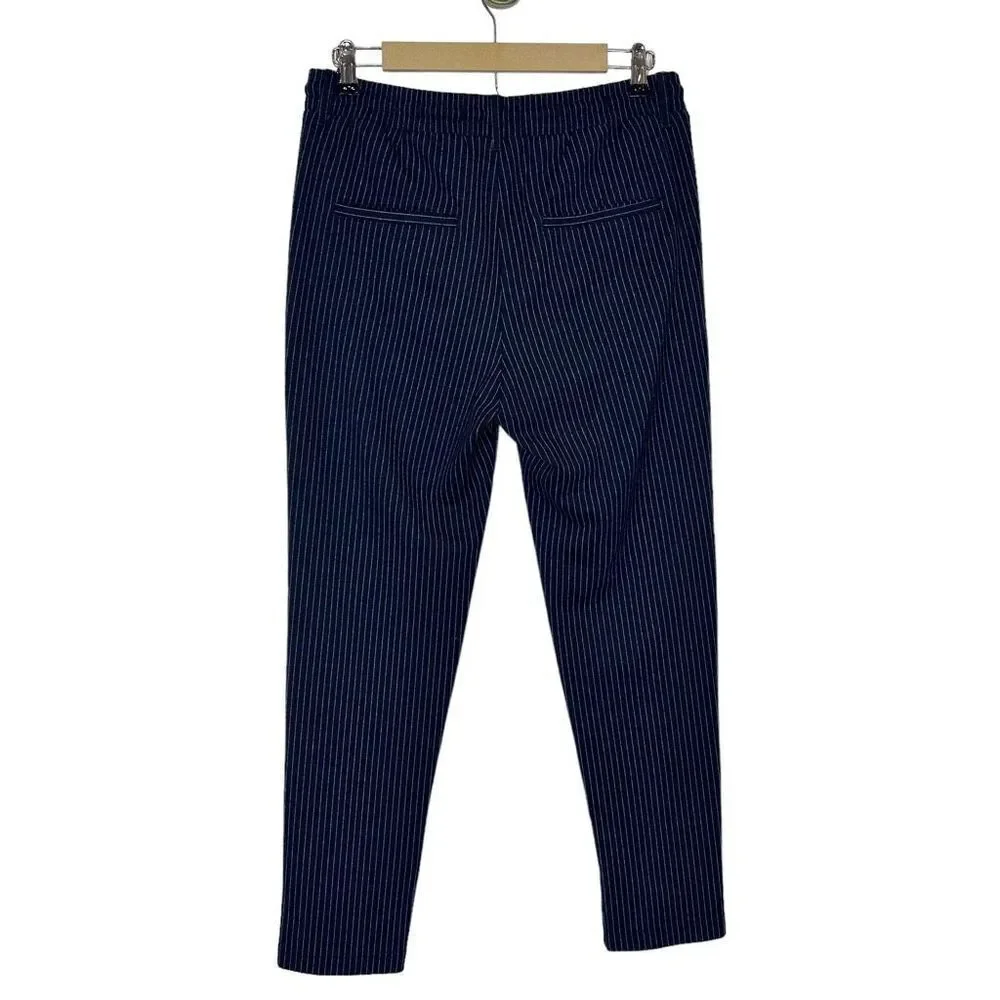 Jack & Jones Pants men’s Size 30 Navy Blue White Tapered Vega Pinstripe Trouser